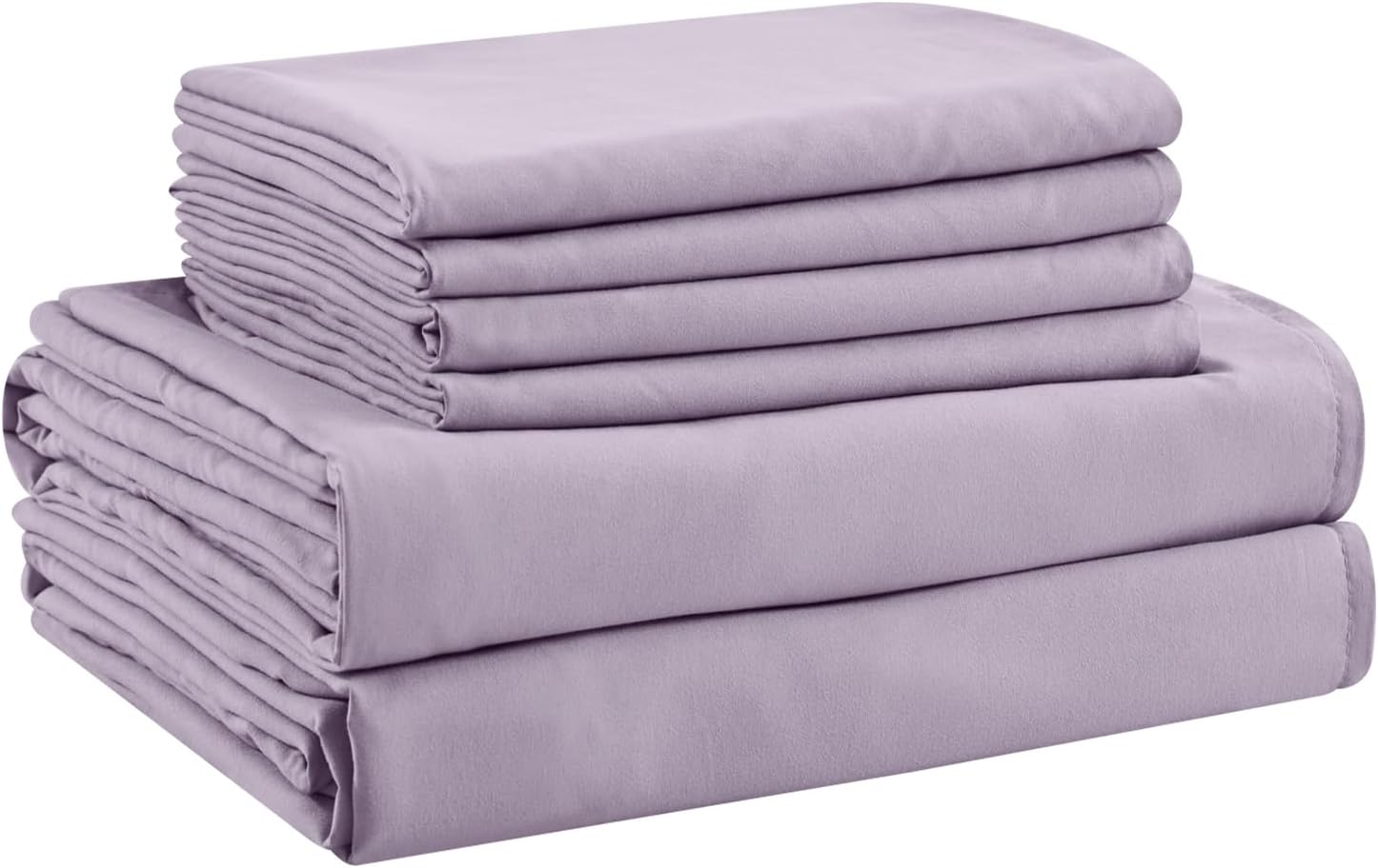 King Size Sheets Set - 6 Piece Luxuriously Soft & Cooling Sheets King Size - Ultra Soft 16" Deep Pocket King Sheet Set - Fitted Sheet & Pillowcase Sets (King Lavender)