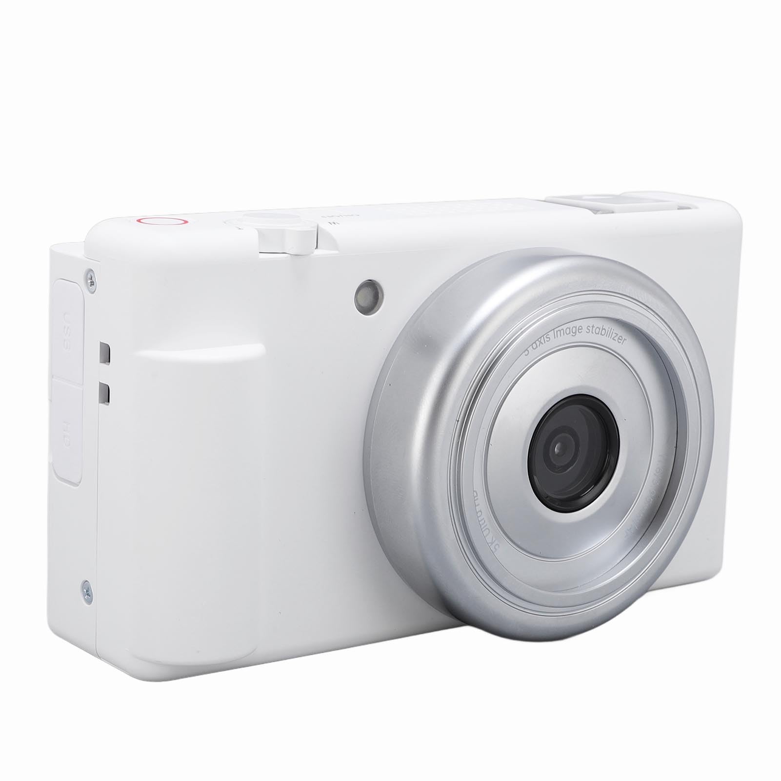 Fotocamera digitale 5K per fotografia, fotocamera digitale compatta con sensore da 80 MP e schermo flip da 2,8 pollici, piccola fotocamera stabilizzata giroscopio a 5 assi per principianti