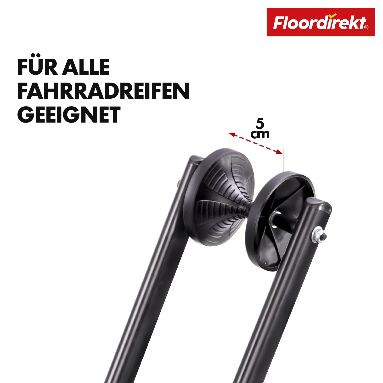 Floordirekt Fahrradständer, 24-29 Zoll Boden Fahrradständer, Fahrradhalter für Mountainbike, Ebike, Trekkingrad, Cityrad, Pendlerfahrräder (Finn)