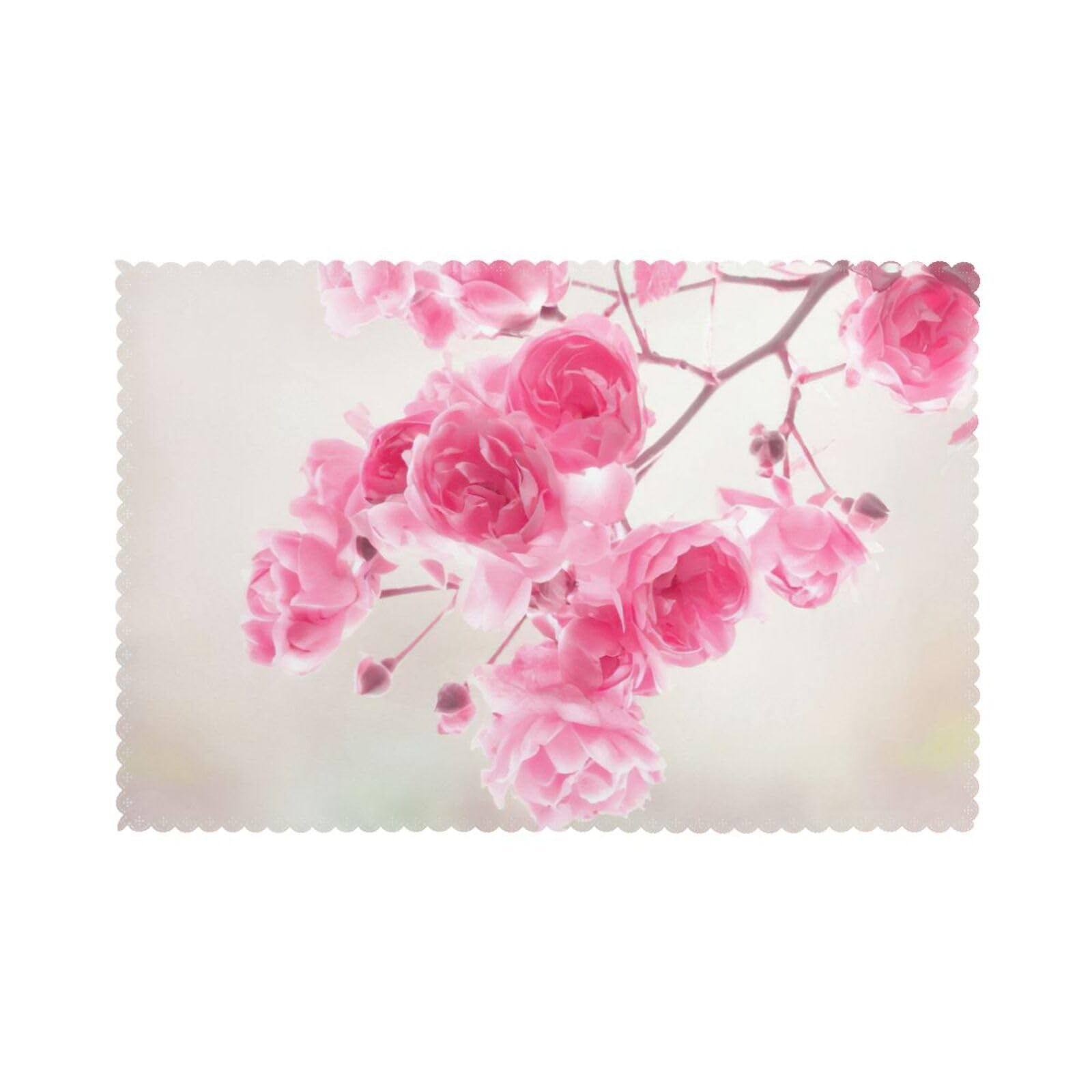Sets de table de Noël fleurs roses pour sublimer le repas du réveillon en famille