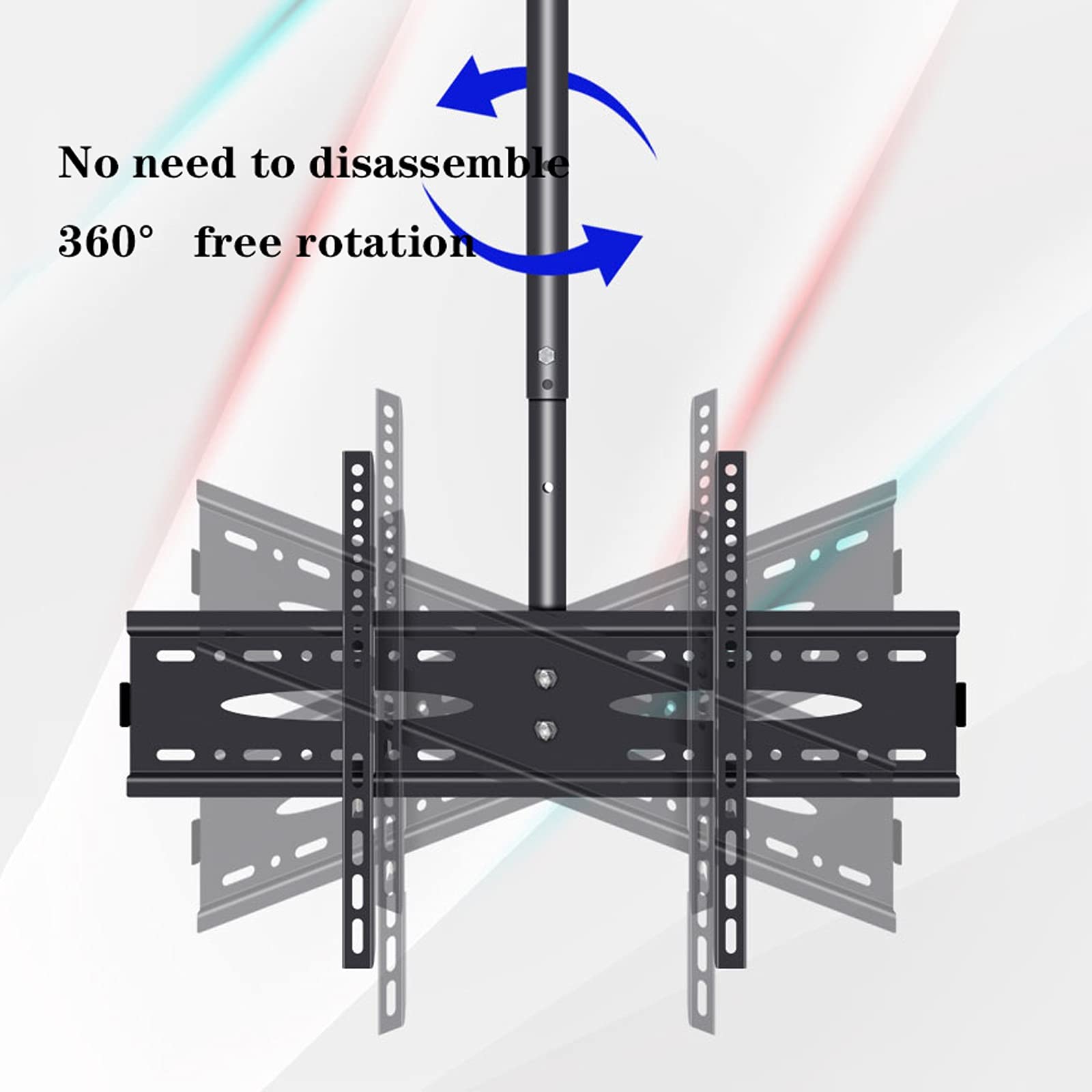 Supporto TV Universale, Base per Supporto TV, Staffa per TV da soffitto, Girevole, inclinabile, Estensione, Rotazione, Supporto TV per la Maggior Parte (Giallo-1,5 Metri