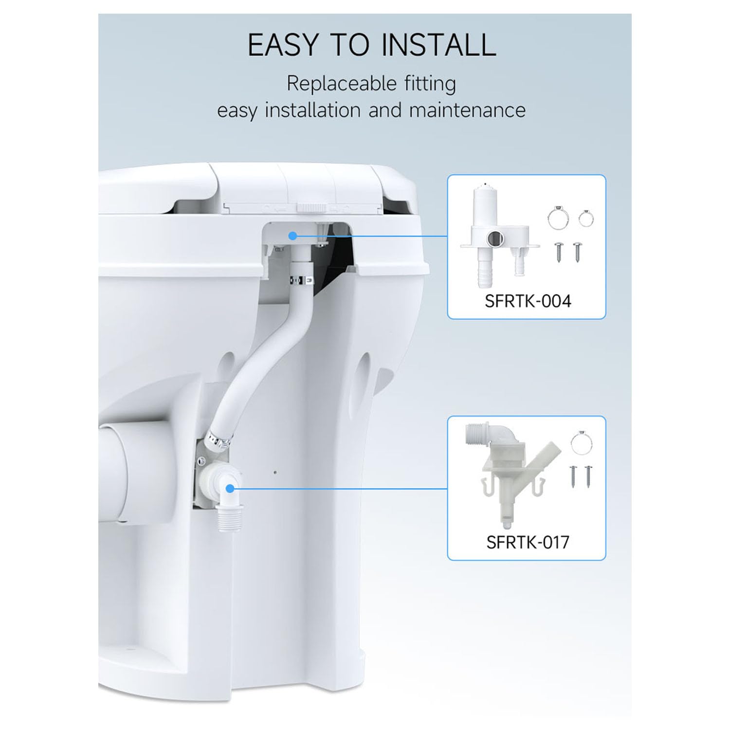 SEAFLO Caravan Wohnmobil Toilette RV Standtoilette Fußpedal-Spülung Komfort-Sitzhöhe Soft-Close Sitz SFRTPH-01-01