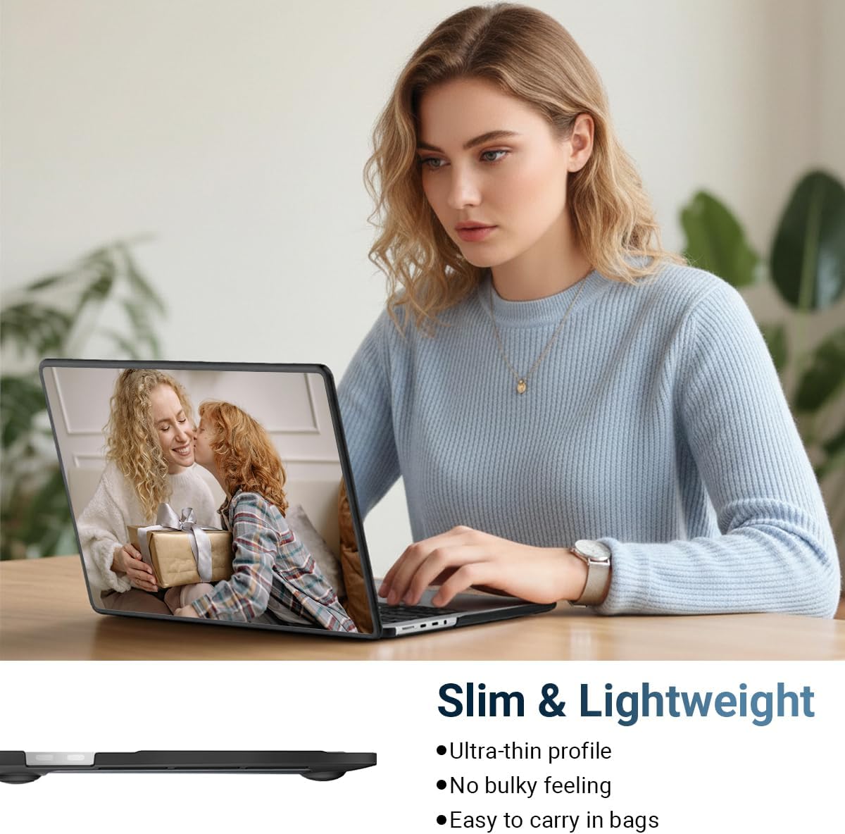 Custom Case for MacBook Air 13 inch M5 A3449 M4 A3240 M3 A3113 M2 A2681 2026 2025 2024 2023 2022, Personalized Customized Photo Logo Image Text Hard Shell, Plastic Laptop Cover for Mac 13.6", Clear