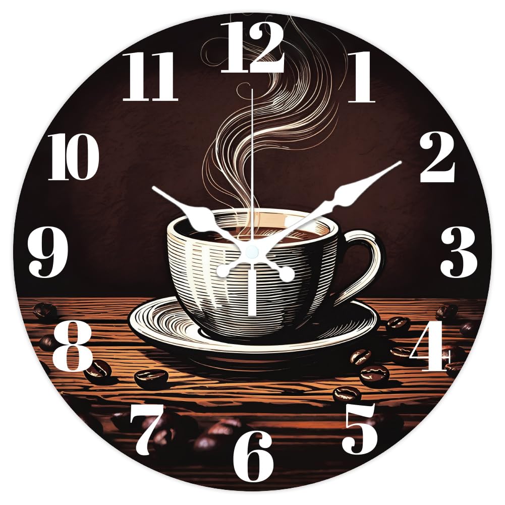 Horloge murale motif café pour une déco de cuisine chaleureuse