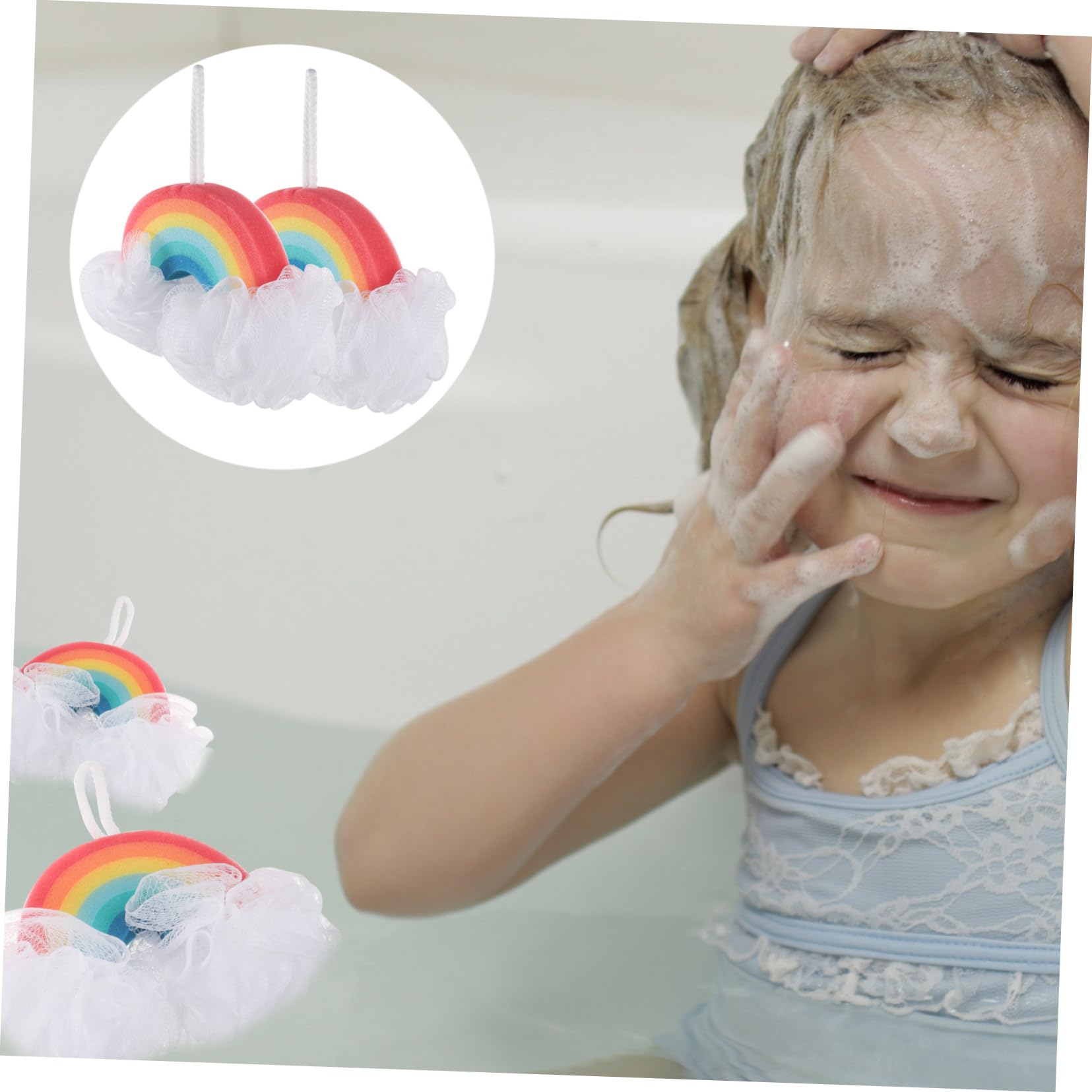 Spugna da Bagno per Bambini Arcobaleno, 2 Pezzi, Delicata