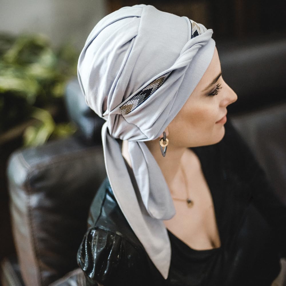 CAREBELL Pañuelo Oncológico/Modelo Smooth/Diseño Murano/Ideal para pacientes con Pérdida de Cabello/Tejido de Bambú/Cómodo y Suave/Quimioterapia y Alopecia