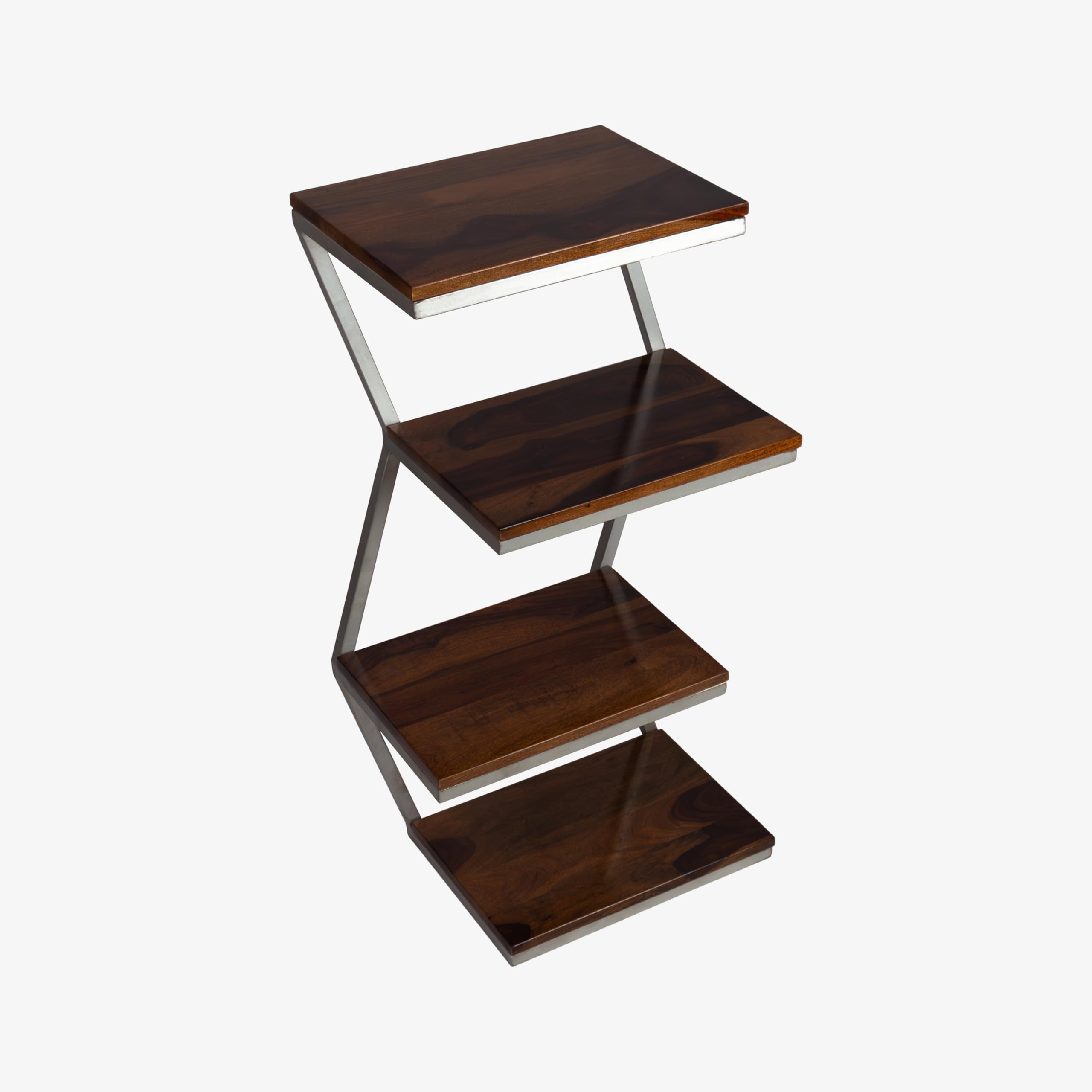 WOODMAZE Sheesham Wood Book Shelf for Home Wooden Multipurpose Book Storage Display Rack (Walnut Finish) Size- 30D*40W*94H CM