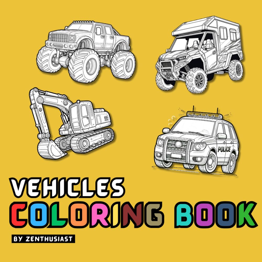 Vehicles Coloring Book
