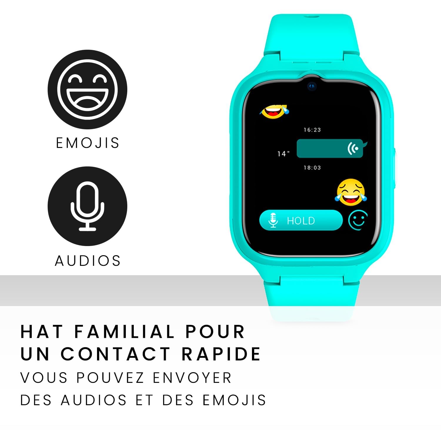SPC Smartee 4G Kids – Montre intelligente pour enfants avec GPS, appels et appels vidéo, chat familial, mode école, bouton SOS, IP68 et gestion de smartwatch dans l’application gratuite SPC Smart Clan
