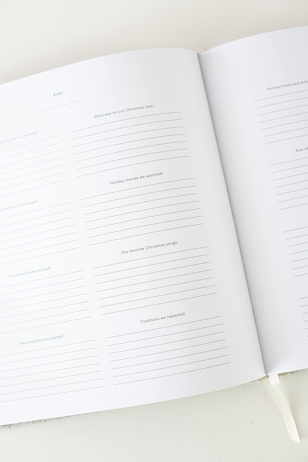 Promptly Journals, Our Christmas Memories: A Family Traditions Keepsake (Oatmeal, White, Linen) | 30-Year Christmas Journal | Traditions Christmas Journal | Family Gifts