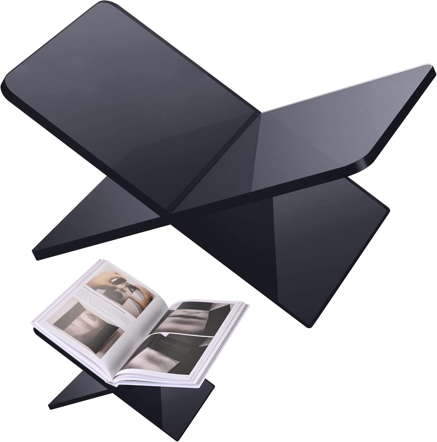 DECORANY Acrylic Book Holder 28 x 18 x 15 cm Open Large Book Display