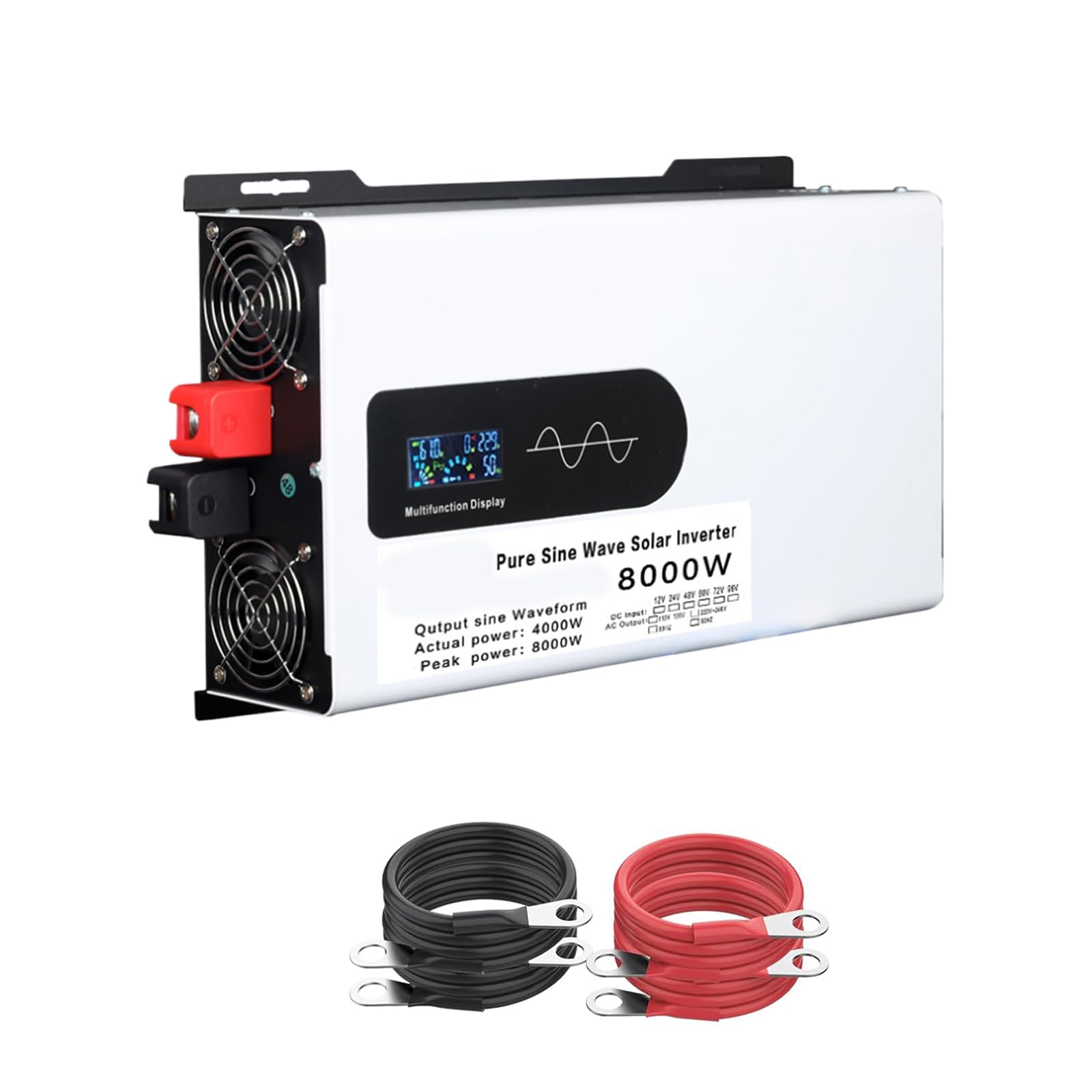 Onduleur 12V 220V 8000W pur sinus avec écran LCD de contrôle haute précision