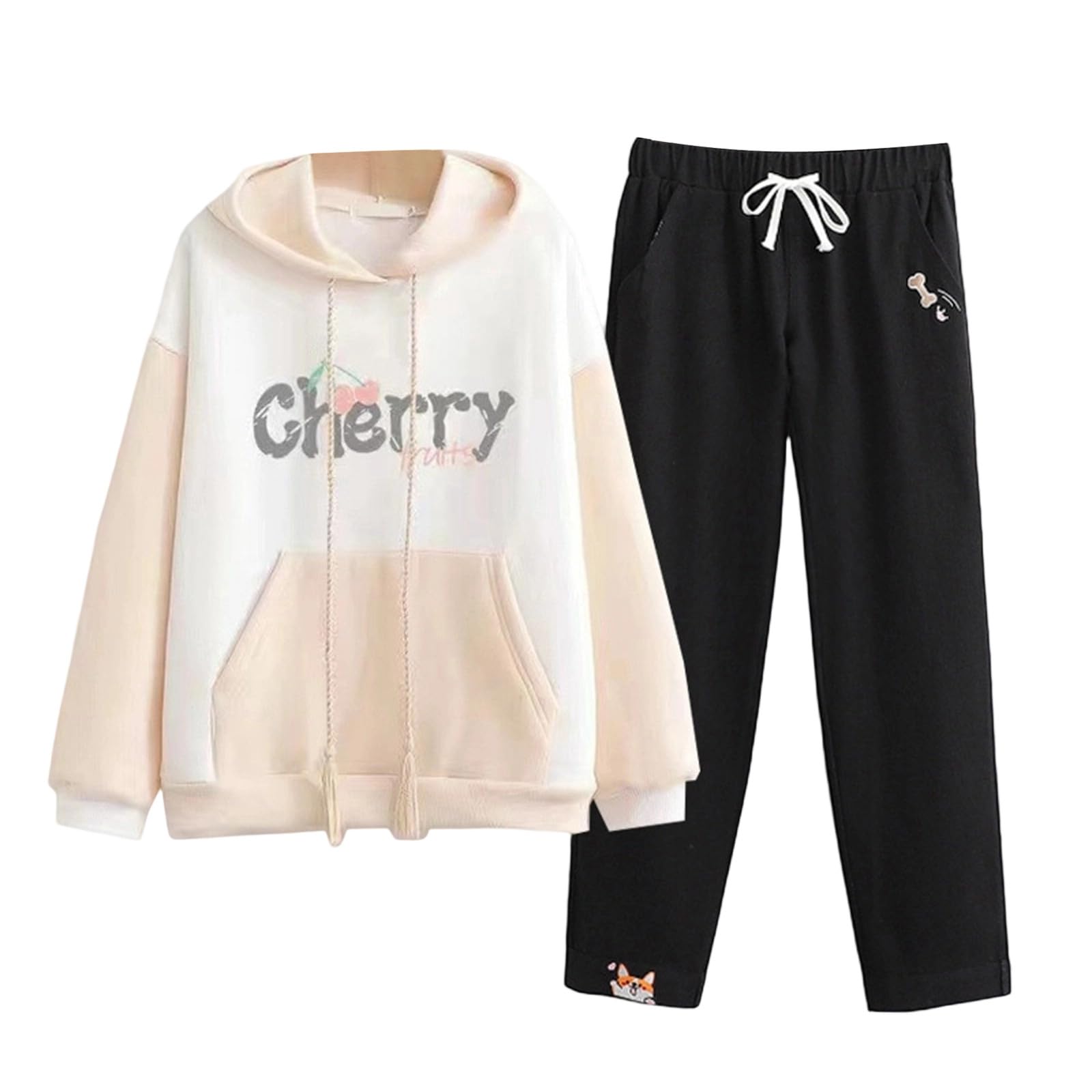 Genérico Chandal Naranja Niño - Conjuntos Y Conjuntos para Niñas: Conjunto De 2 Piezas con Sudadera Y Pantalón Informal Ropa Deportiva Holgada Y De Moda para Adolescentes Ropa De Juego Cómoda