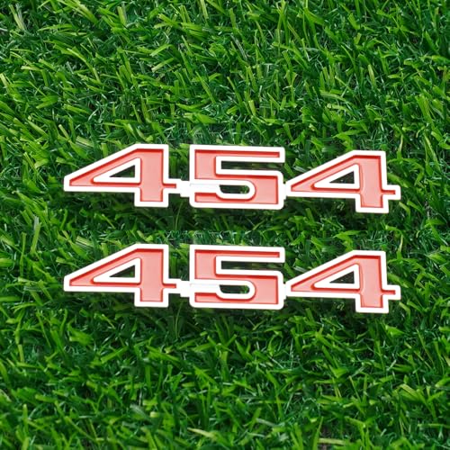Image of Right & Left Badge 3D Emblems Nameplate Replacement for 3975410 1970-1974 inch454 inch 2Pc (Chrome Red)
