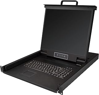 StarTech.com Rackmount KVM Console - Single Port VGA KVM with 19" LCD Monitor for Server Rack - Fully Featured Universal 1U LCD KVM Drawer w/Cables & Hardware - USB Support - 50,000 MTBF (RKCONS1901)