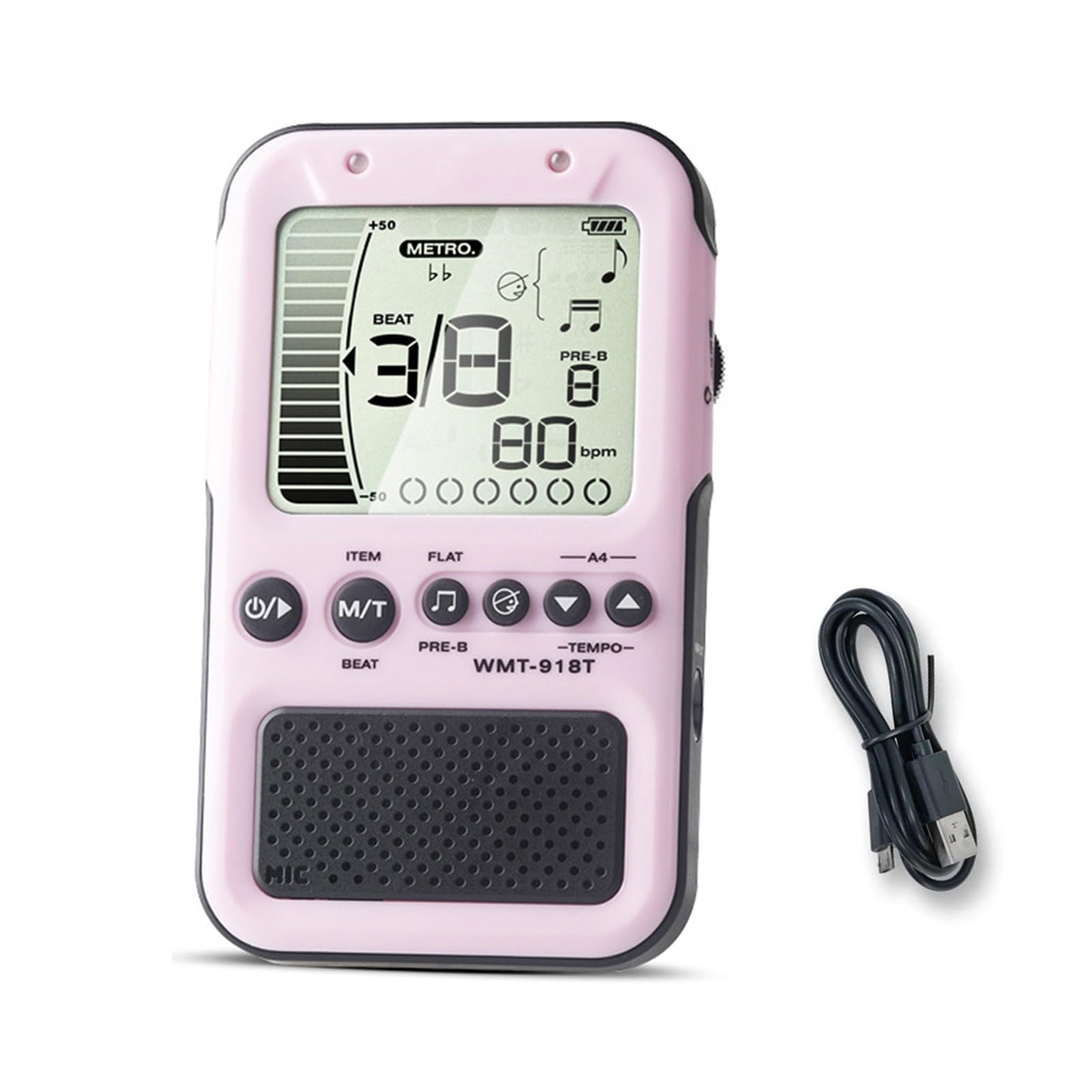 Generatore ritmo professionale Accordatore per strumenti Metronomo digitale portatile Struttura in plastica Adatto per musicisti Metronomo elettronico per strumenti a tastiera