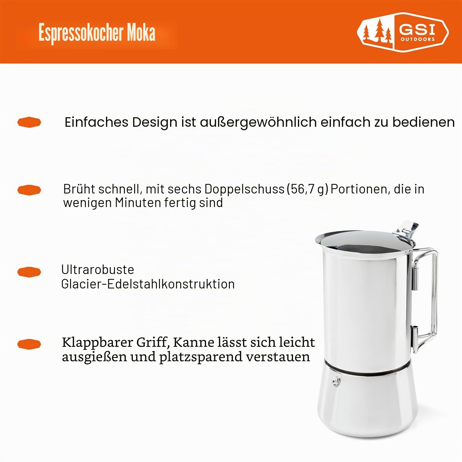 GSI Outdoors 65100 Kaffeemaschine, Unisex, Erwachsene, Silber, Einheitsgröße