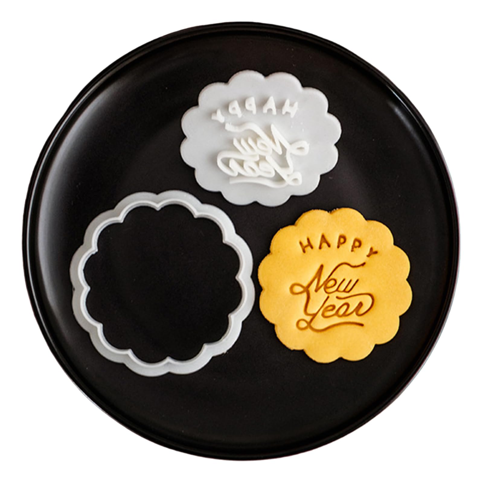 MICFENY New Year Fondant Cookie Stamp Snake Themed Biscuit Mould Baking Mold for Cake Sugarcraft Tool