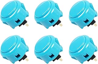 Sanwa 6 pcs OBSF-30 Original Push Button 30mm - for Arcade Jamma Video Game & Arcade Joystick Games Console (Blue) S@NWA