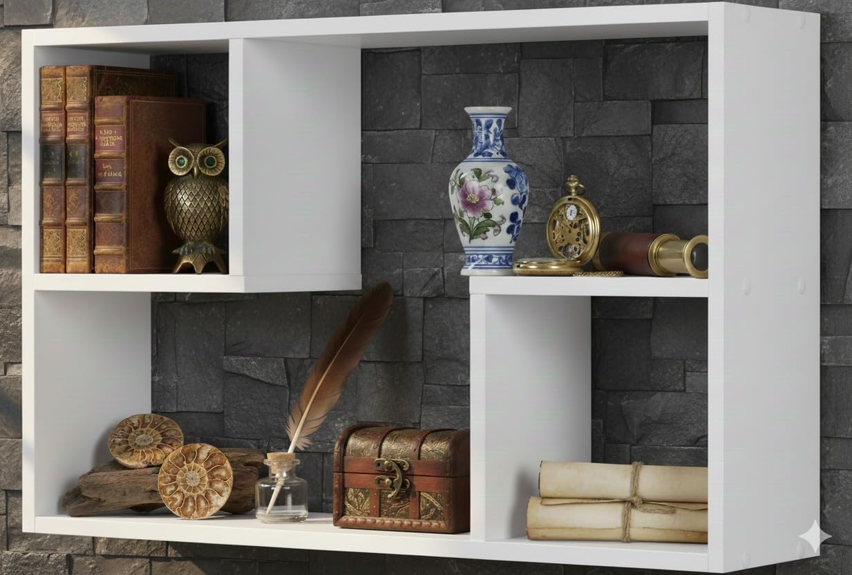 Stylish Rectangular Wooden Floating Wall Display Shelf-picture-23