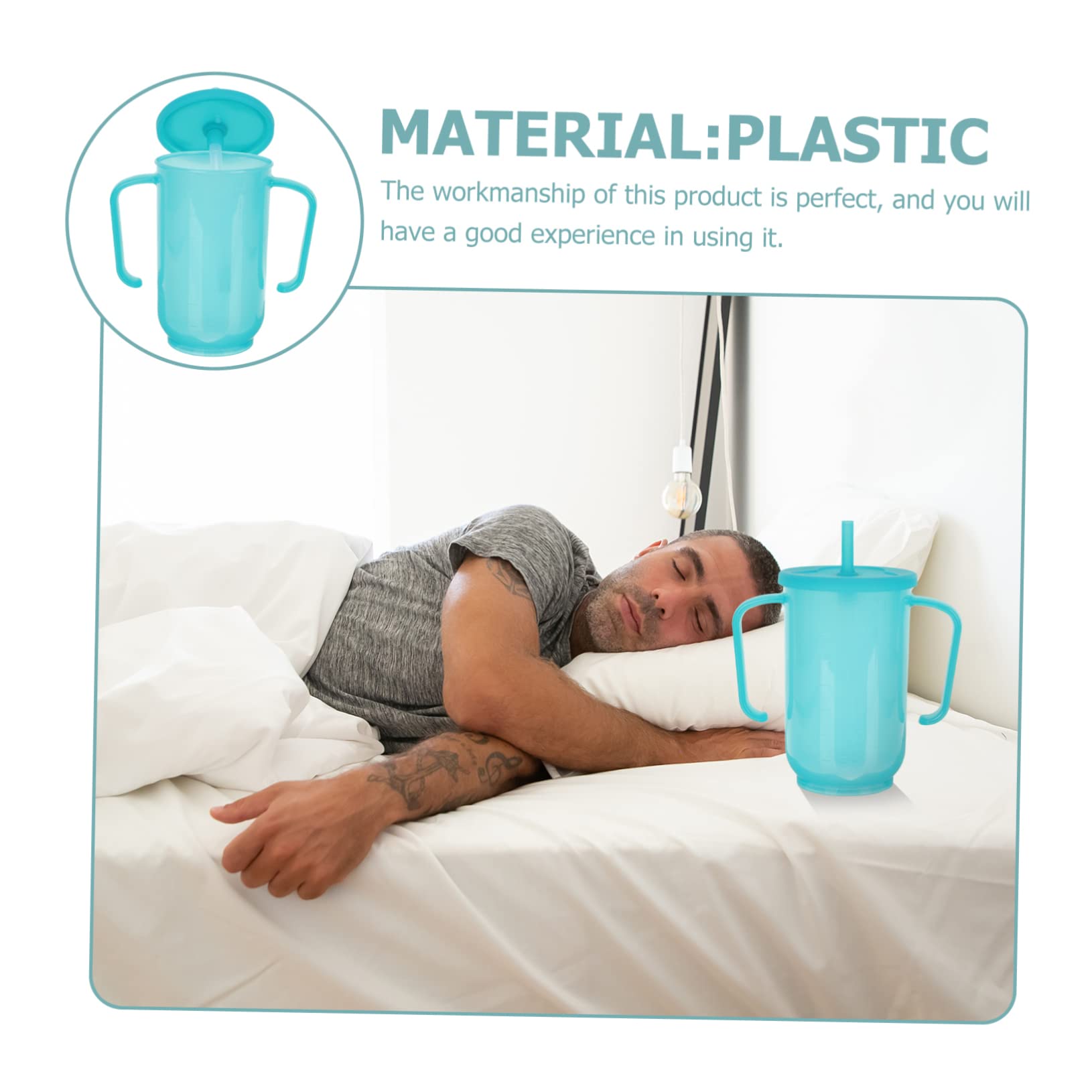 FRCOLOR 3pezzi Tazza Antigoccia Per Anziani Con Cannuccia Bicchiere Per Pazienti Disabili Facile Da Usare Con Coperchio Rotante Design Ergonomico Per Ristoro Sicuro e Comodo