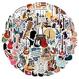 Musical Instrument Stickers - 50 Guitar Stickers Motivational Vinyl Decals for Teens & Music Fans