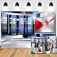 Vista 6 de OERJU Programa de estación de TV de 5 x 3 pies, estudio de grabación, fotografía, fondo de red, informe de noticias, sala de radiodifusión, telón