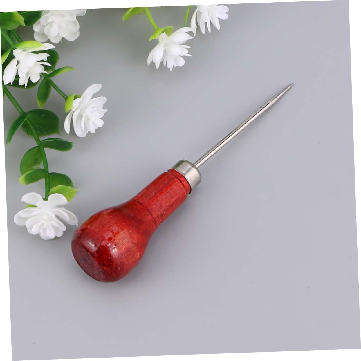HOODANCOS Professional Leather Stitching Sewing Awl Tool Wood Handle for DIY Repair Crafting