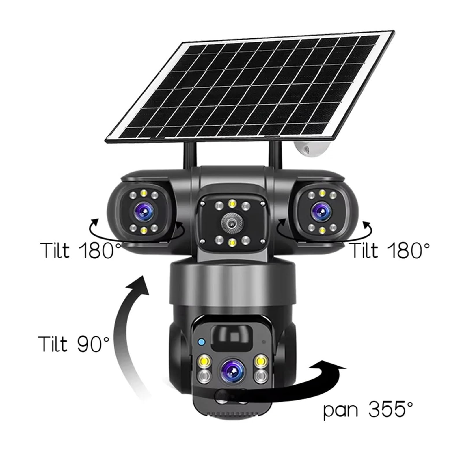 Telecamera PTZ Solare V380 6K Triplo Schermo 4G WiFi Impermeabile Sorve | Doppia Rete 4G SIM E WiFi, Funziona Senza Rete Domestica Per Sorveglianza Aree Isolate(4G Cam 64G Card)