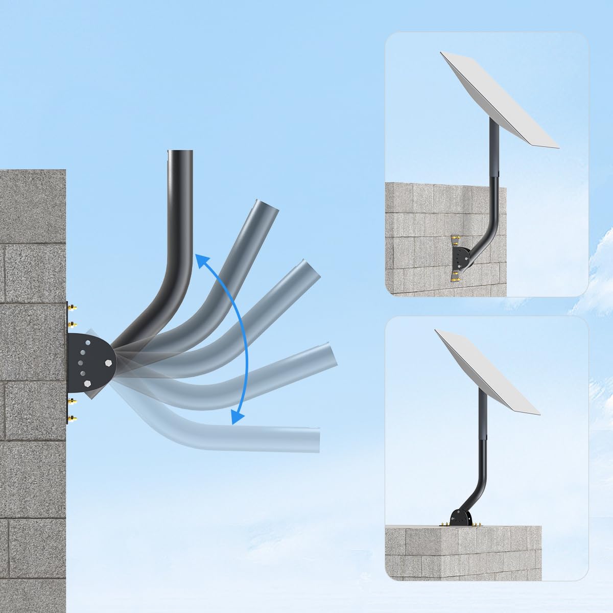 XTAR MT2 Starlink Mounting Kit, Heavy Duty Starlink Mount for Starlink Internet Kit Satellite, Starlink Roof Mount, Starlink Pole Mount for V2