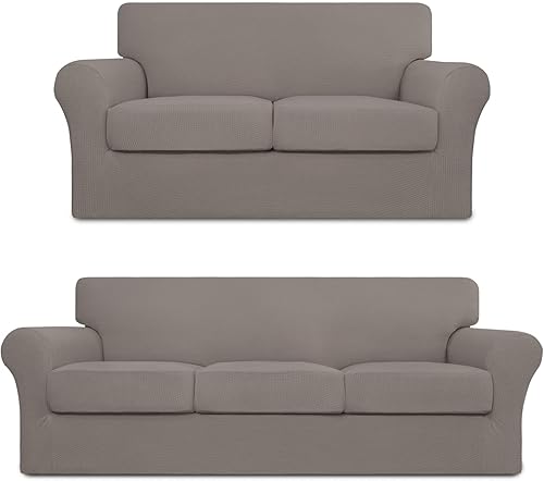 Easy-Going Paquetes de producto Funda de sofá elástica separada, Loveseat Slipover