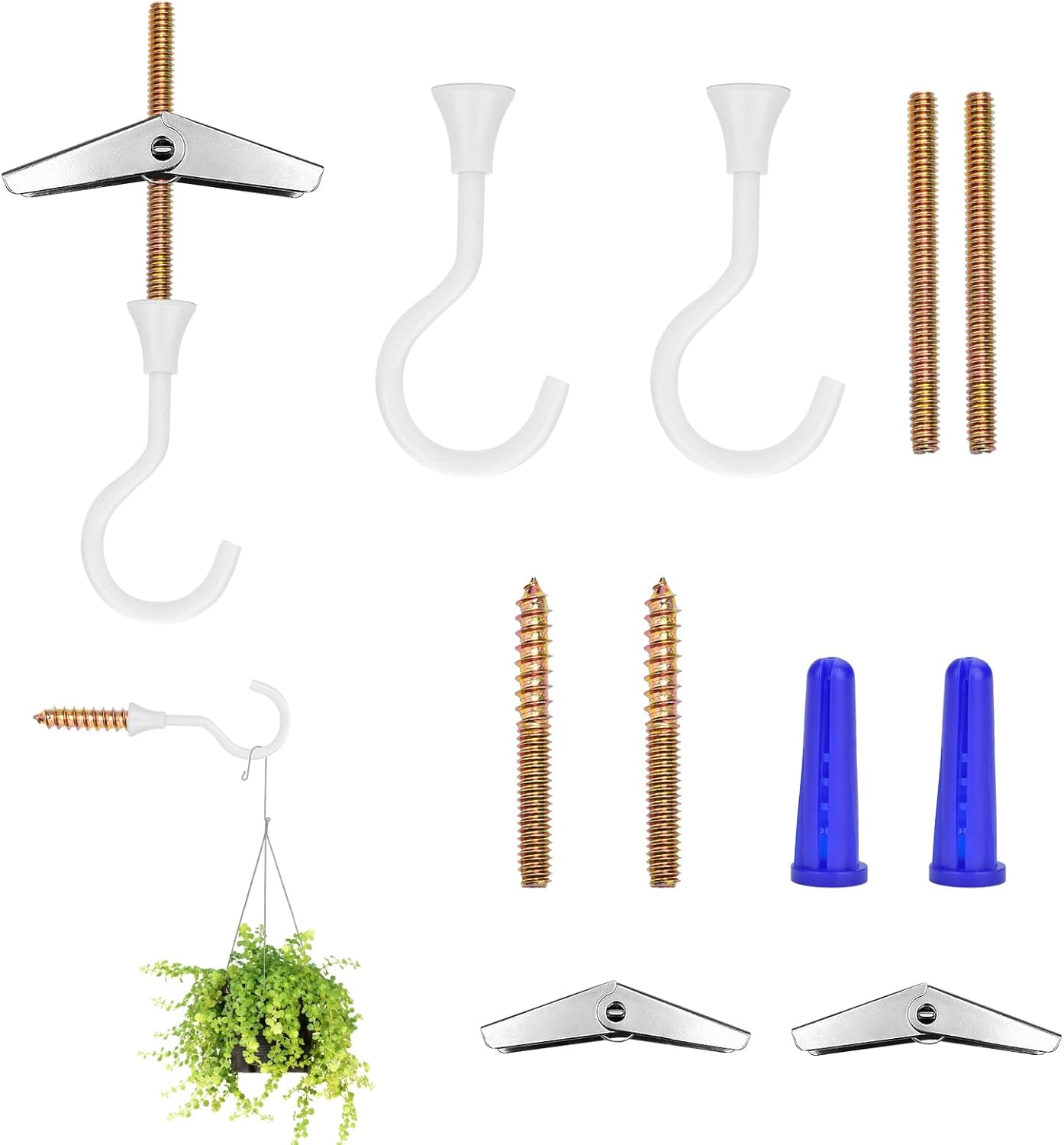 Amazon.com: AccEncyc Ceiling Hooks for Plants, Heavy Duty Plant Ceiling ...