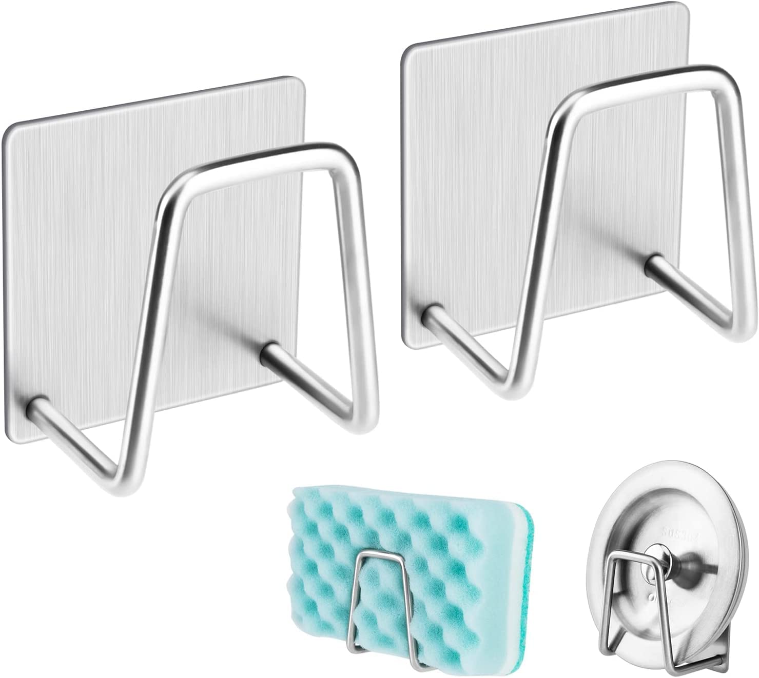 XAMILE Sponge Holders 2 Pcs for Kitchen Sink Strong Adhesive Small Sponge Holder, Premium Rustproof & Waterproof Kitchen Sink Caddy - Minimal Size - SUS304 Stainless Steel (B0CFR8XMJ8) Amazon Price History, Amazon Price Tracker