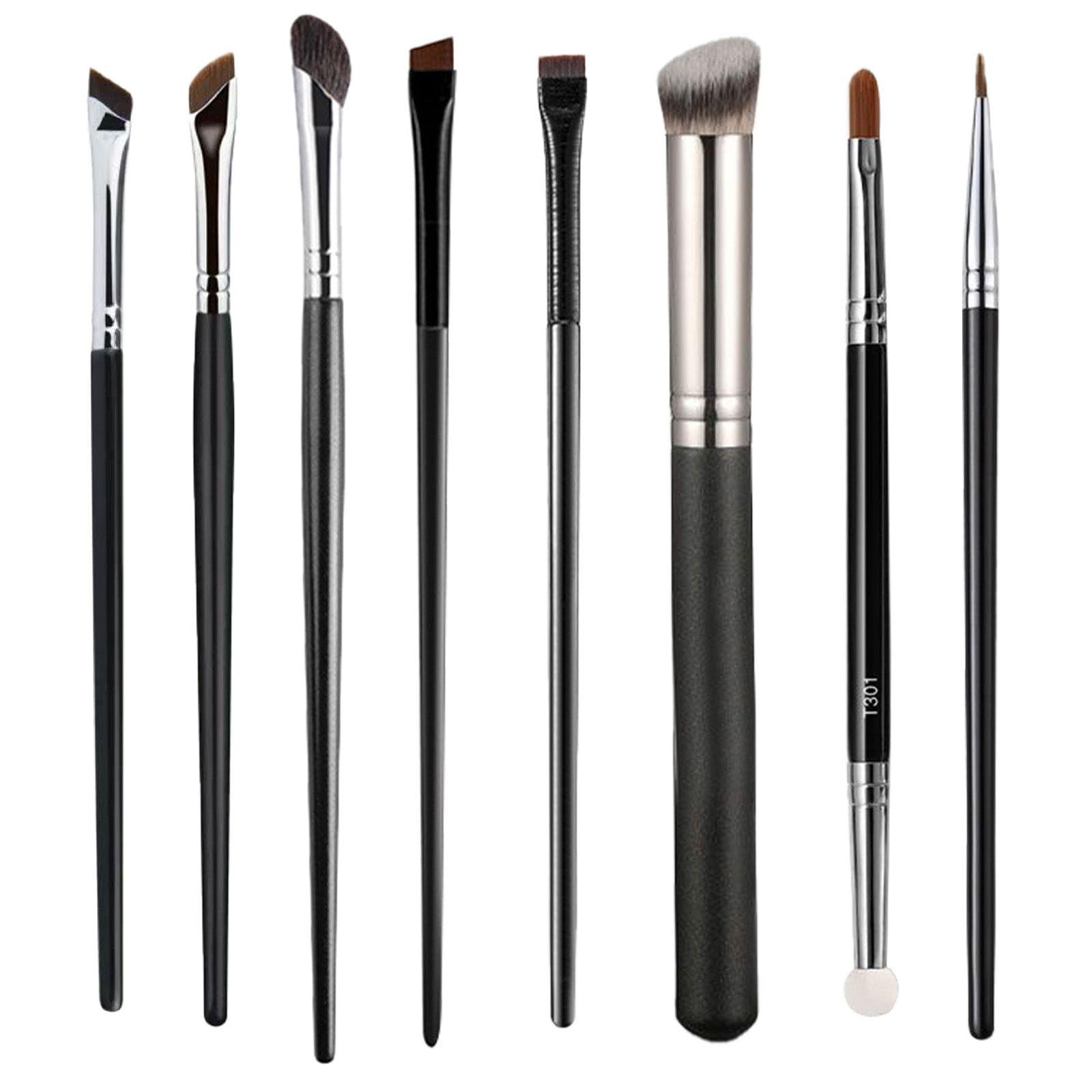 8 Pinceaux De Maquillage Professionnels, Ensemble D'Outils Anti-Cernes Pour Eye-Liner, Poils En Fibres Synthétiques, Outils De Soins De Beauté.