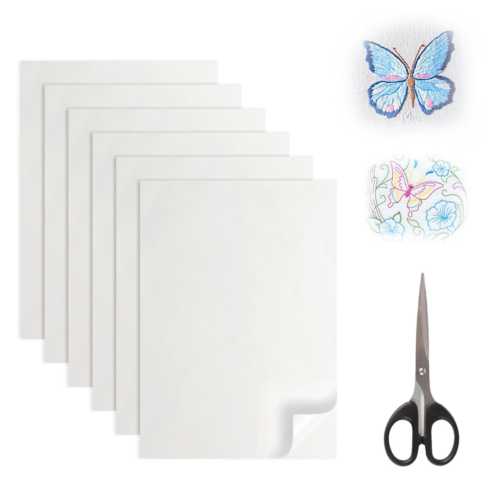 6 Sheets Water Soluble Embroidery Stabilizer, A4 Dissolvable Embroidery Paper 29.8 x 21cm