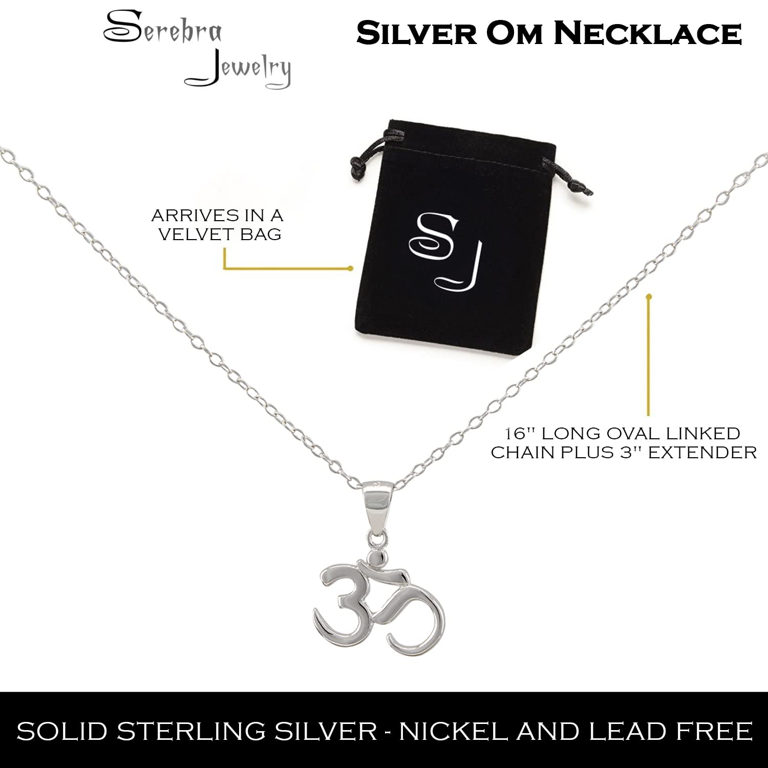 Om Namaste, collana in argento Sterling 925, indù indù e buddista