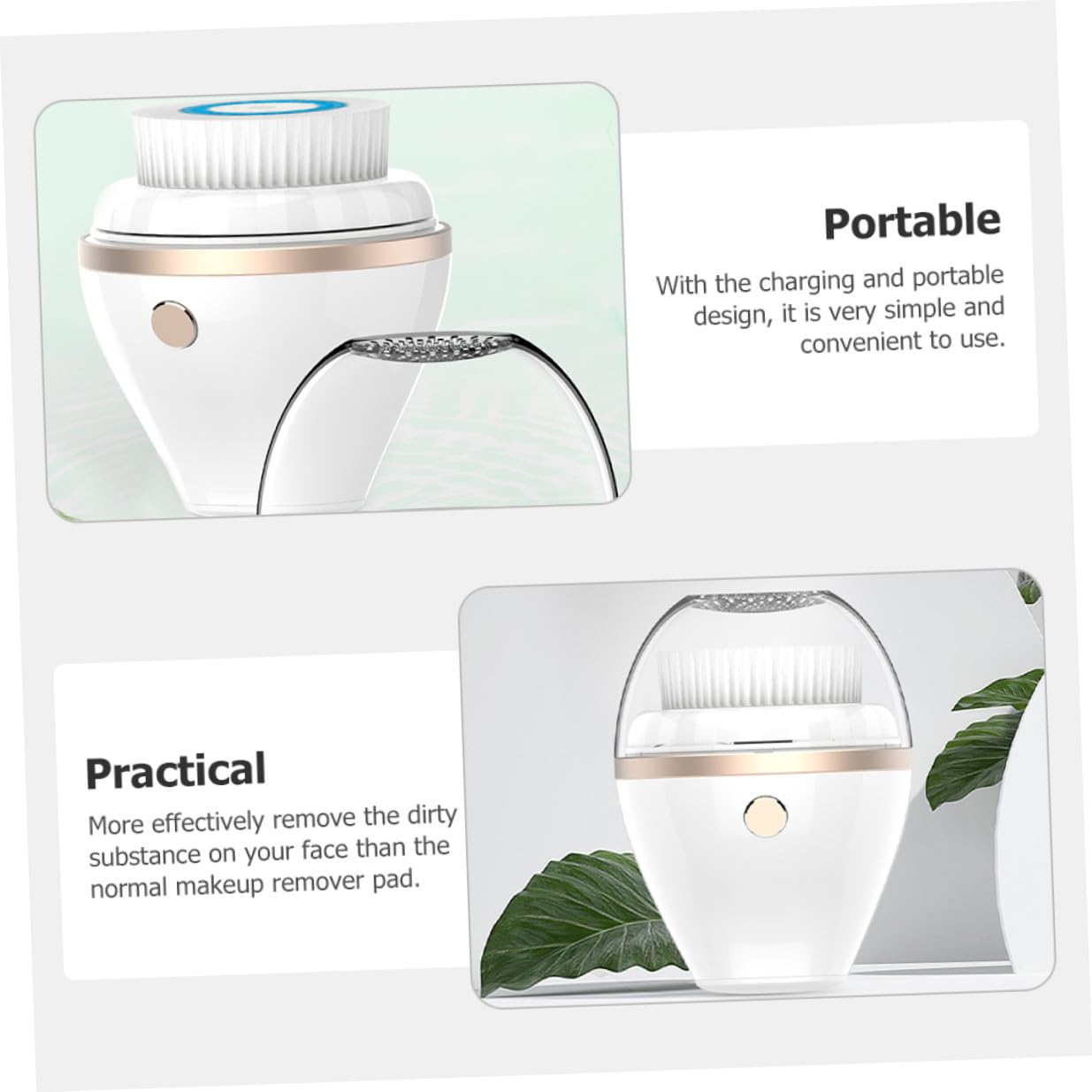 Cepillo Facial Eléctrico Portátil Blanco 300 mAh para Limpieza Facial