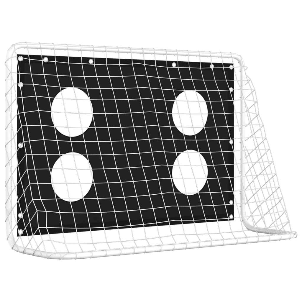 vidaXL Portería con Red de Entrenamiento para Juegos de Futbol con Pared de Puntería Portátil Interiores Exteriores Acero 184x61x122 cm
