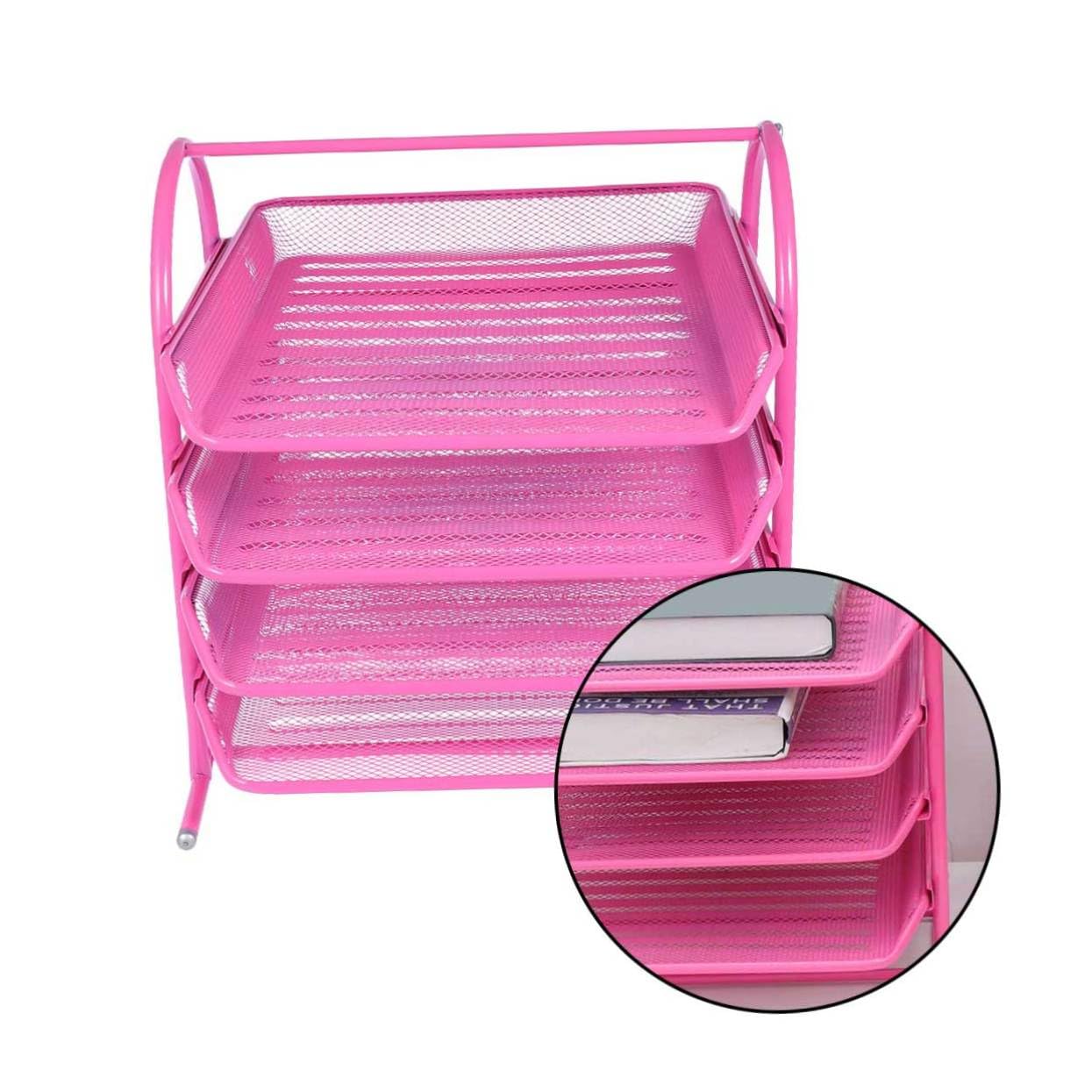 Stojak do przechowywania na biurko – stylowy organizer na dokumenty do domu i szkoły oszczędzający miejsce design trwałe materiały idealne do materiałów biurowych i dokumentów