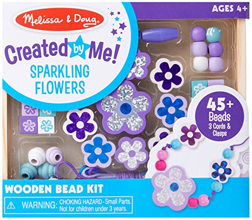 Melissa & Doug Sparkling Flowers Wooden Bead Set