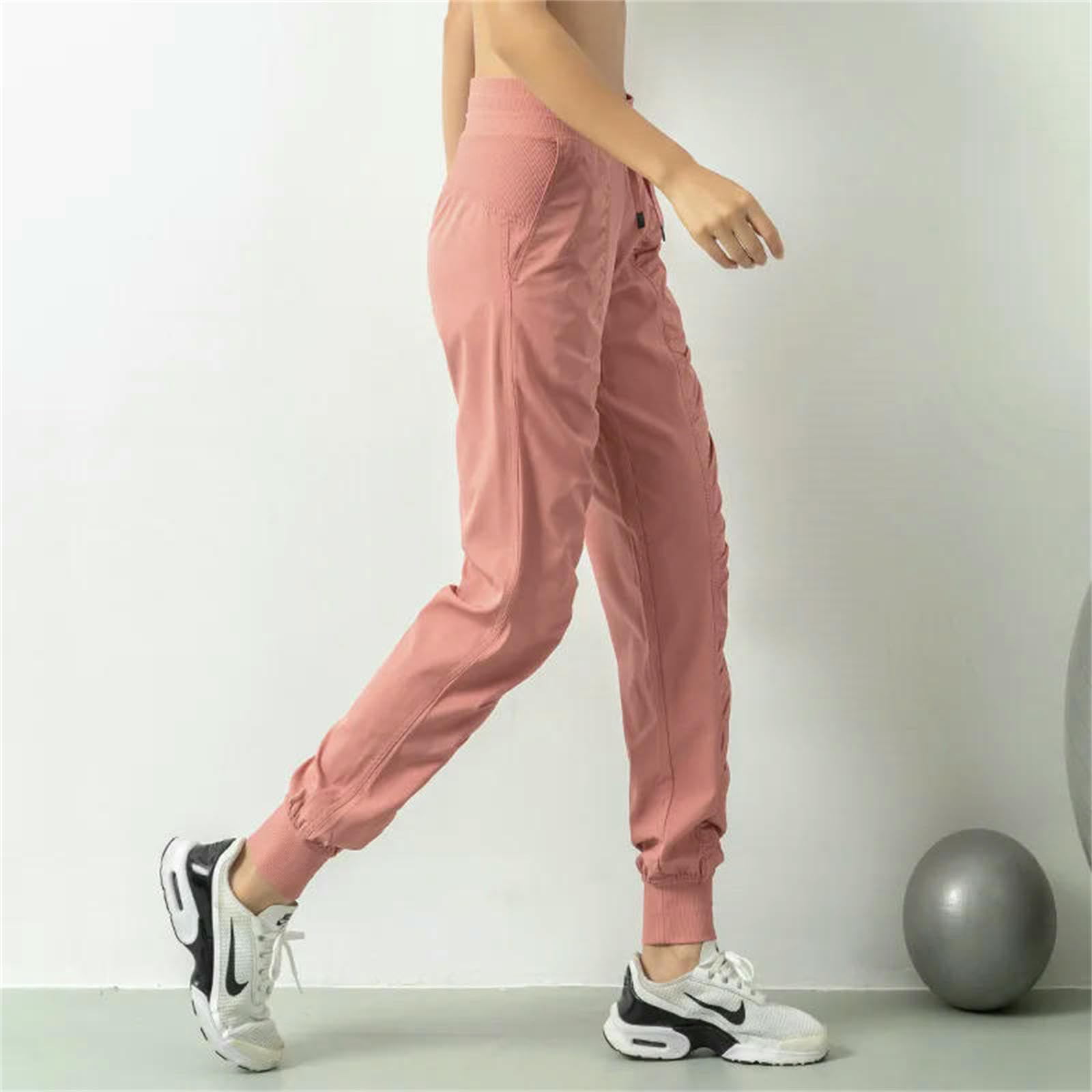 Spodnie damskie plisowane spodnie legginsy fitness spodnie sportowe luźne spodnie ze sznurkiem do biegania na co dzień