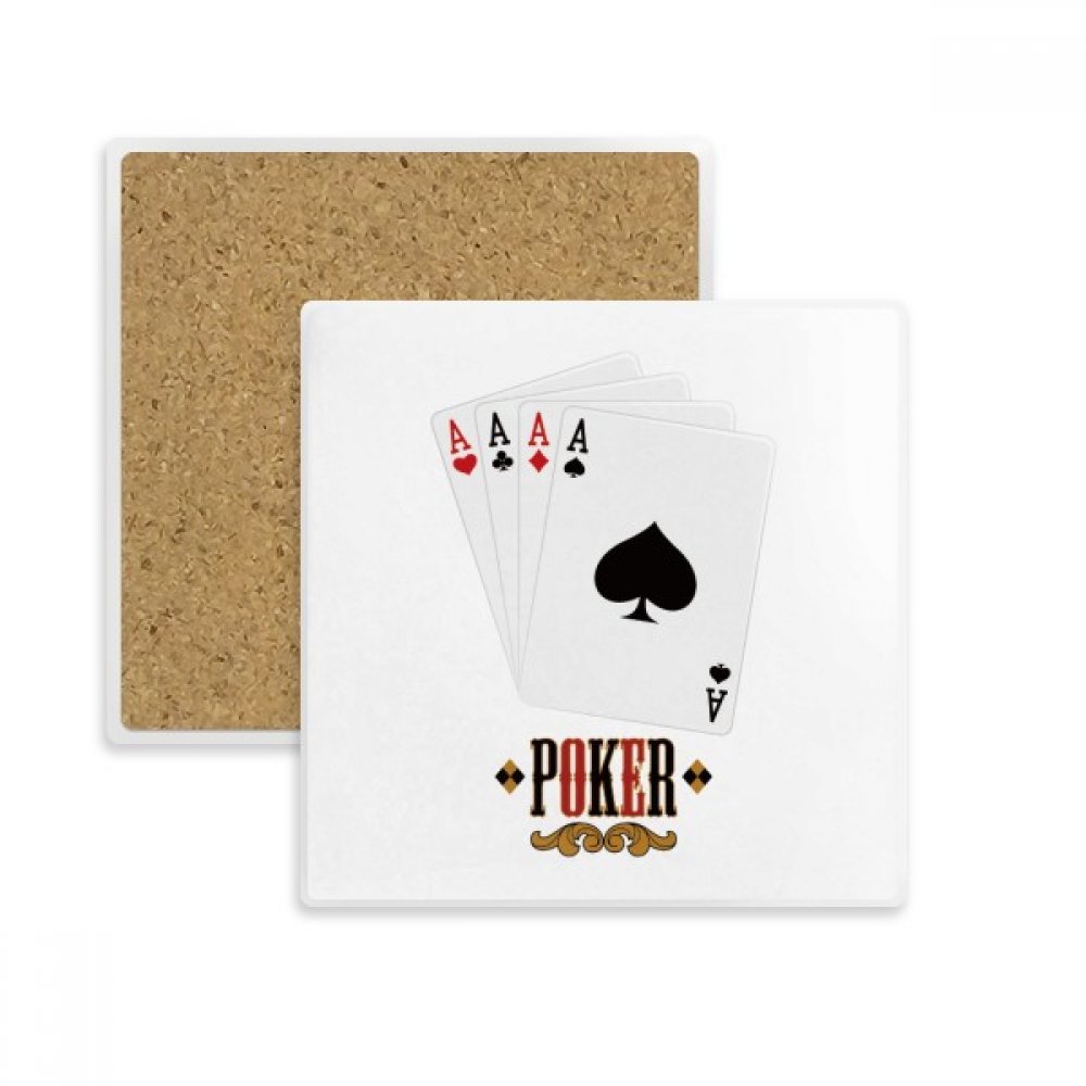 Dessous de verre tasse et mug en pierre absorbante carrée avec motif club et diamant, 2pcs