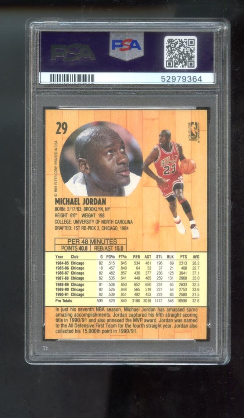 Amazon.com: Michael Jordan PSA GRADED 9 (Basketball Card) 1991-92