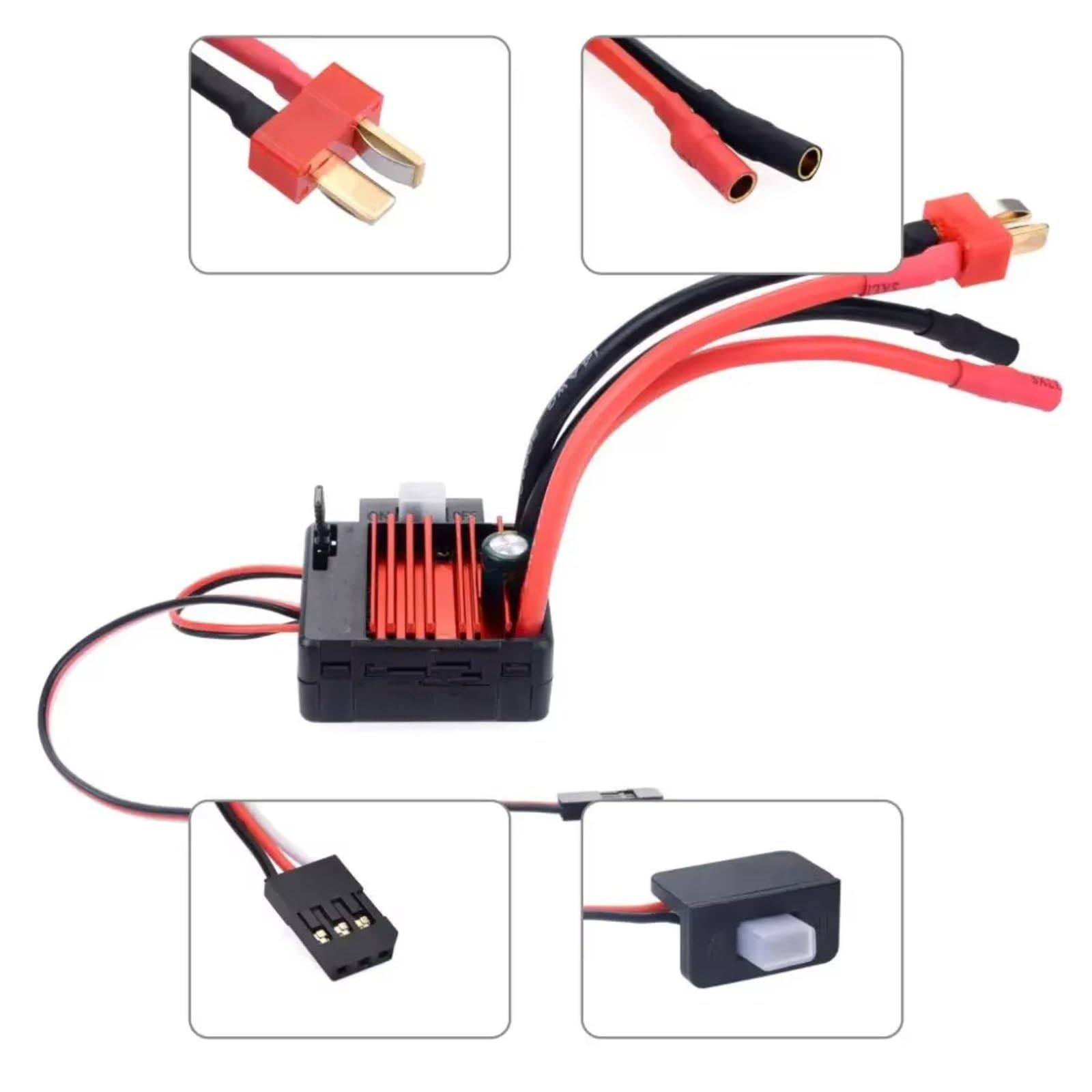 Veicolo ESC RC Per Traxxas Per TRX4 Per RGT Per Axial Per SCX10 1/10 1/12 RC Auto 540 550 Impermeabile Brushed ESC 80A Motore Camion Fuoristrada Per Buggy
