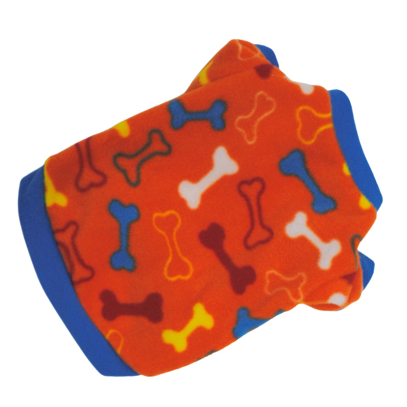 Muiltvoe Pet Warm Clothes, Soft Polyester Pet Jumpsuit with Cute Orange Bone Pattern, for Autumn Winter Dog Cat Apparel