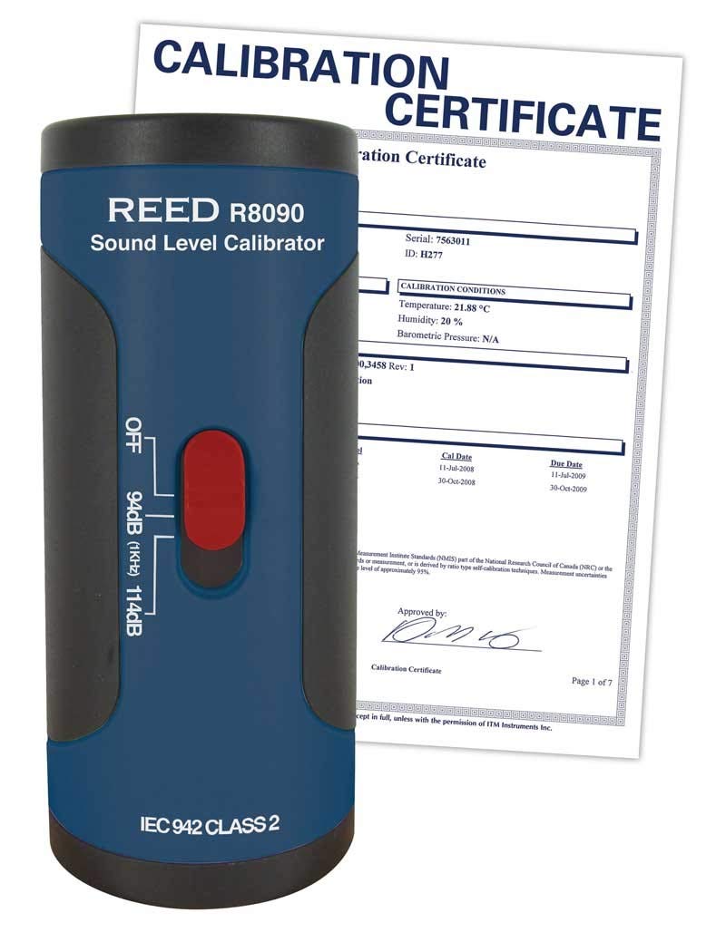 Reed Instruments R8090 (SC-05) Sound Level Calibrator with NIST Calibration Certificate
