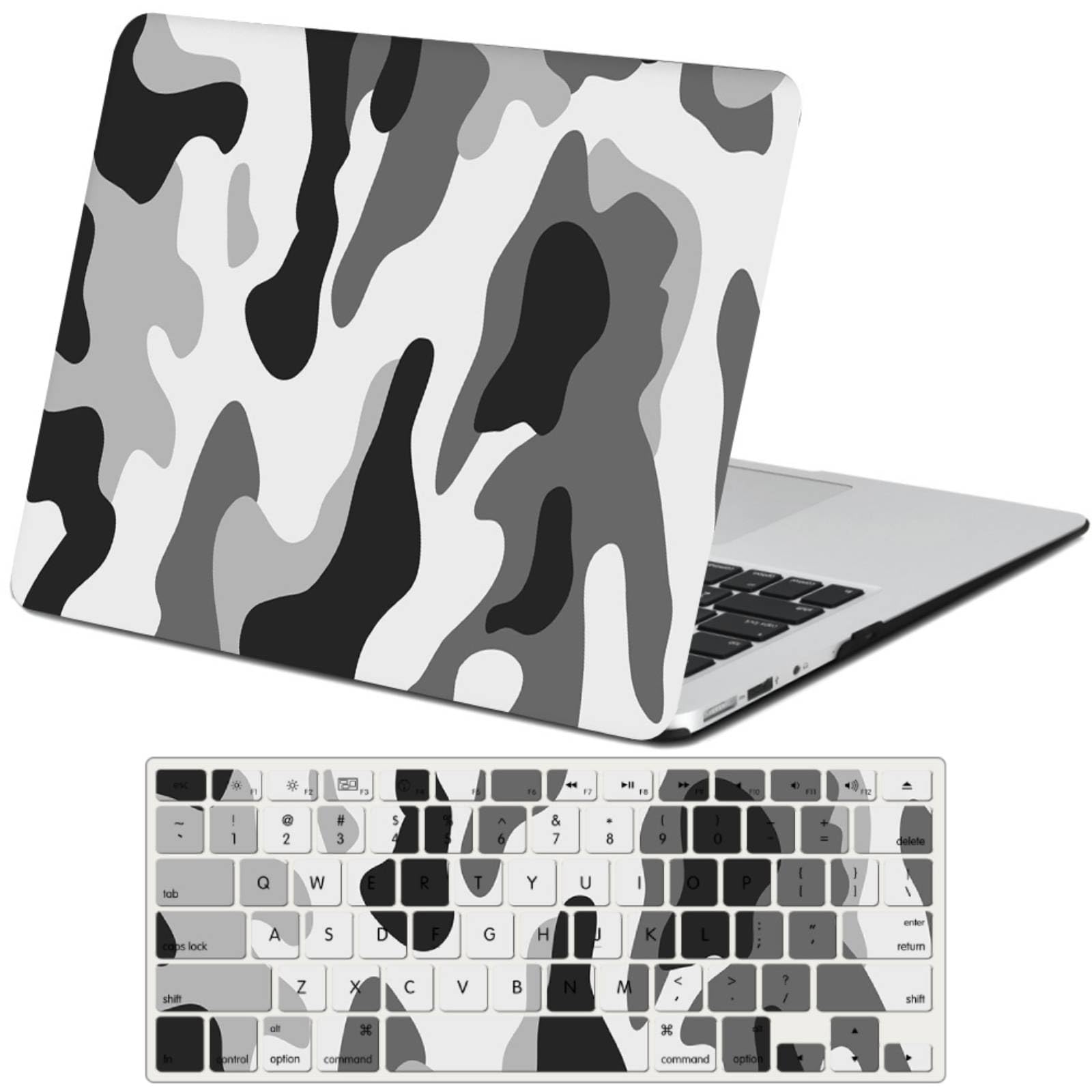 Funda MacBook Air 11 pulgadas ideal para viajes y cafeterías con teclado protegido camuflaje negro 8