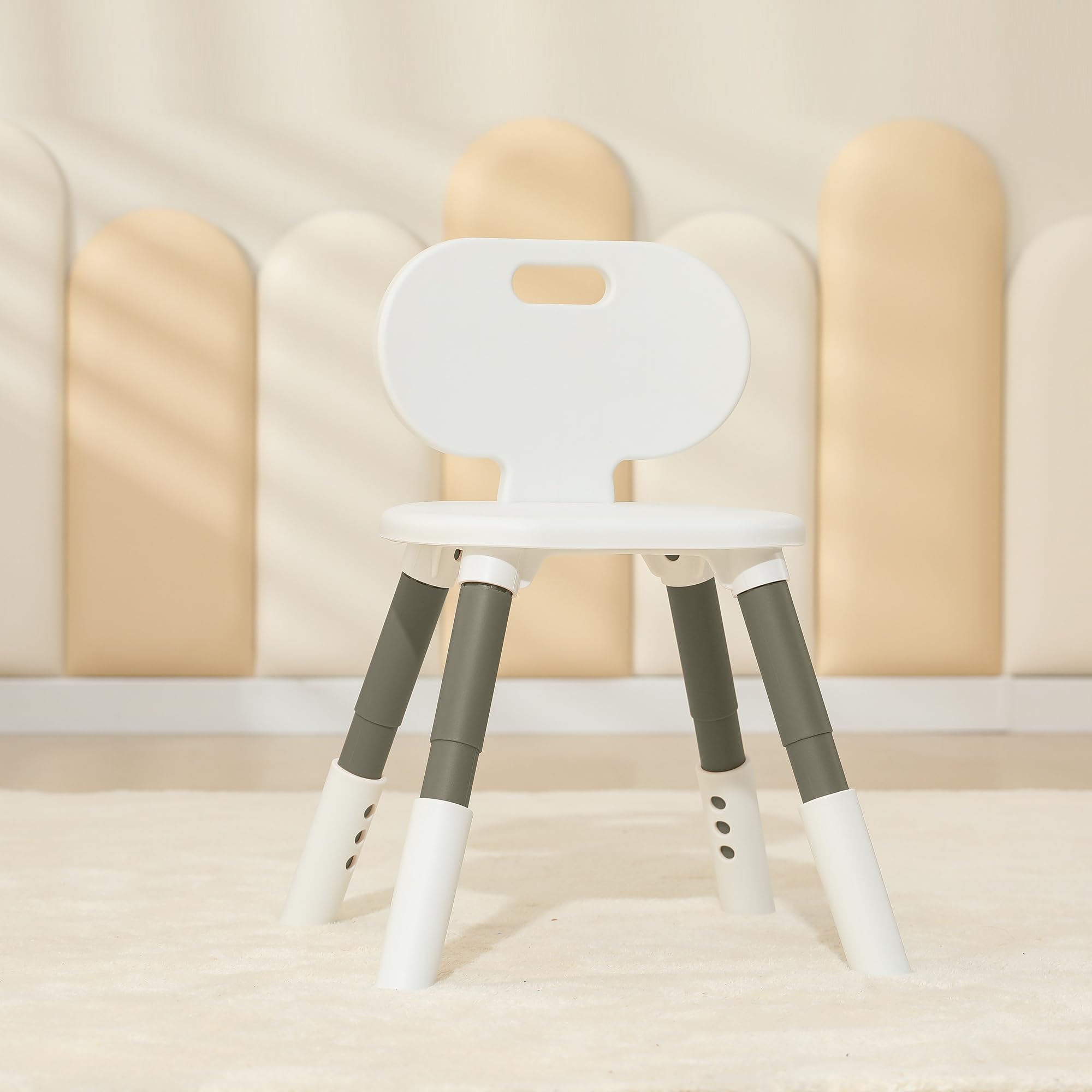 3 Level Height Adjustable Kids Chairs Plastic Preschool Chair Durable and Lightweight Child Chair with a Maximum Load Capacity of 220 pounds Suitable for Day Care, Classroom, and Home (1-Pack Grey)