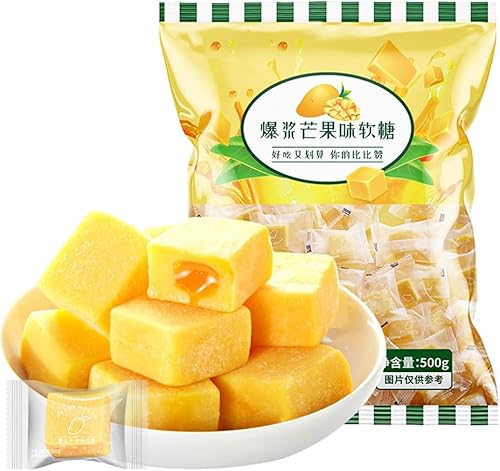 芒果果汁?糖 500g/袋 マンゴー果汁グミ サンドイッチフルーツ味 グミキャンディー レジャースナック キャンディー マンゴファッジ ジュースファッジ お菓子 中国お菓子 グミ スナックい軽食 フルーツキャンディー ?公室零食 (500g*1袋)