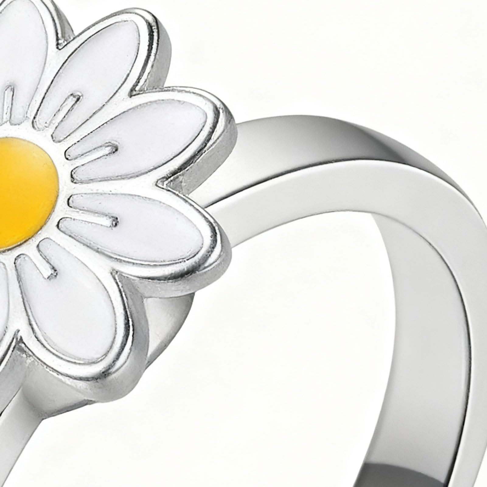 Fidget Rings, Spinner Jewelry, Fidget Rings do ?agodzenia stresu, 4-cz??ciowy zestaw z motywami ksi??yca, s?o?ca i kwiatów, ?atwe w u?yciu ?dzie do modowania, stylowe akcesoria dla dziewcz?t, nast